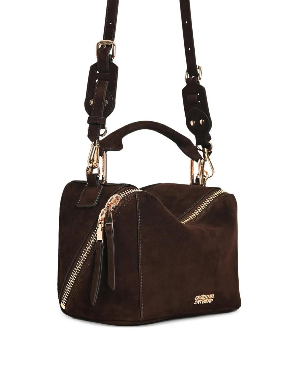 Essentiel Antwerp Brown Karin Suede Tote Bag