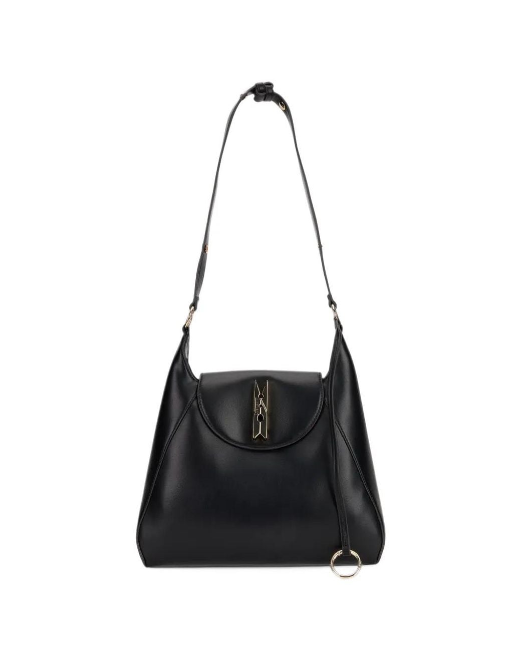 Love Moschino Black Logo-Plaque Foldover Tote Bag