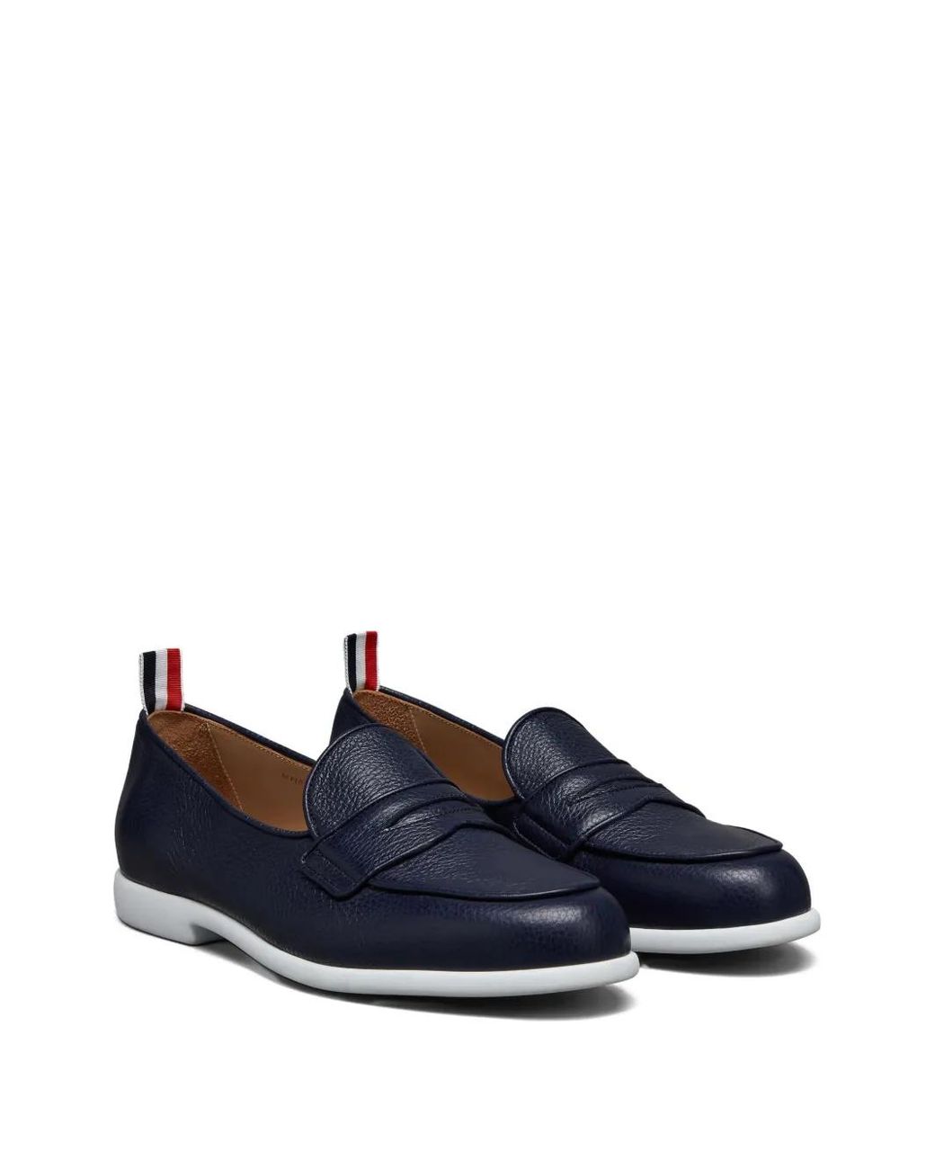 Thom Browne Blue Leather Loafers for men