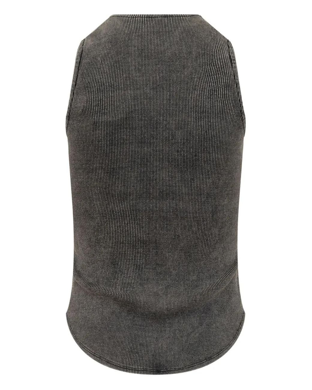 DIESEL Gray Oval-D Cotton Top
