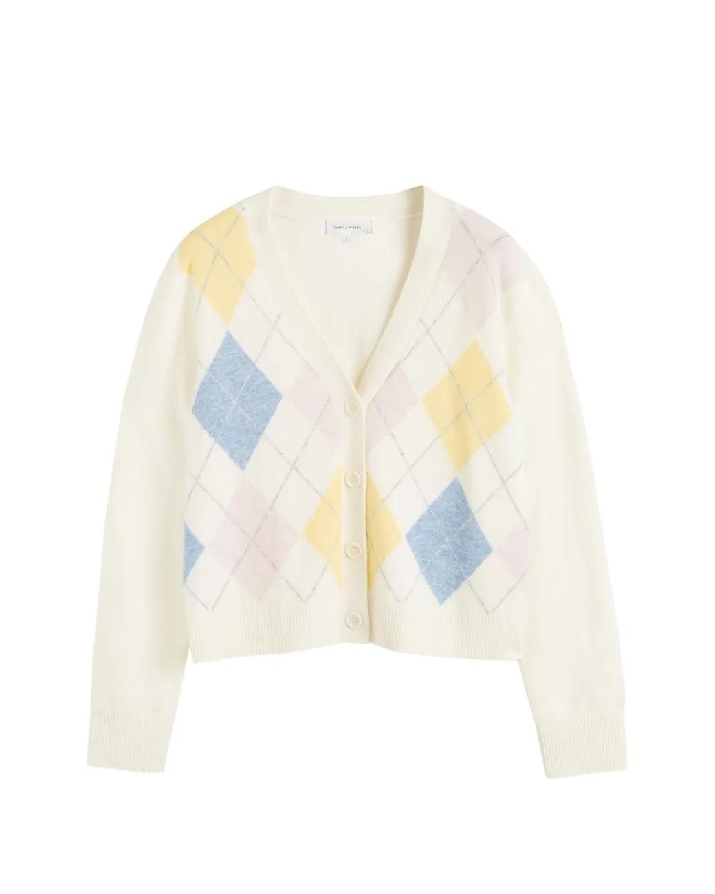 Chinti & Parker White Cardigan Mit Argyle-Muster