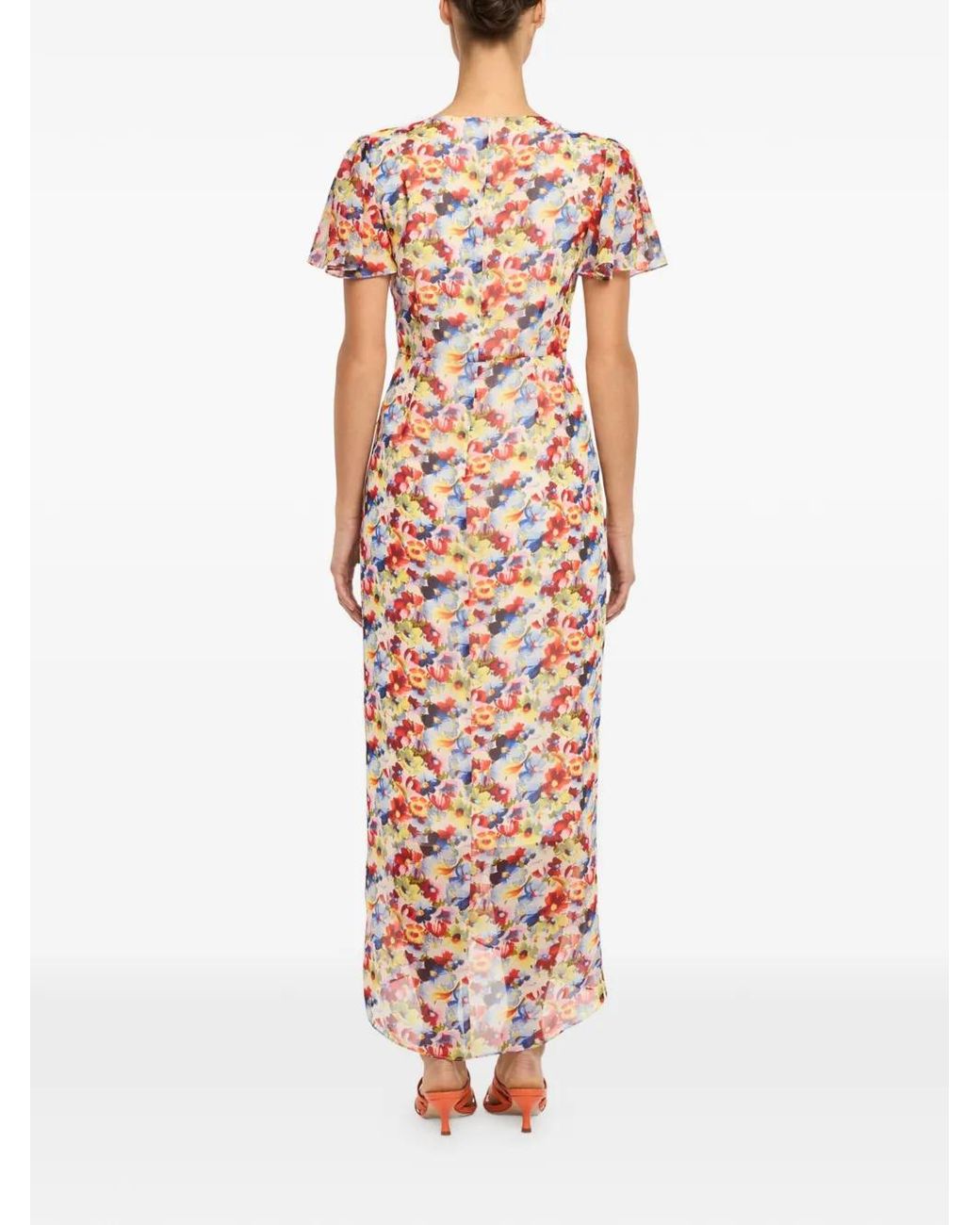 Cinq À Sept White Floral V-Neck Dress