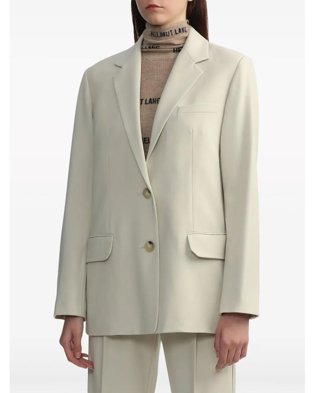 Helmut Lang White Tailored Single-Breasted Blazer