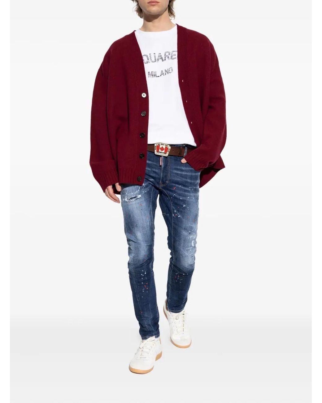 DSquared² Blue Medium Spots Wash Tidy Biker Jeans for men