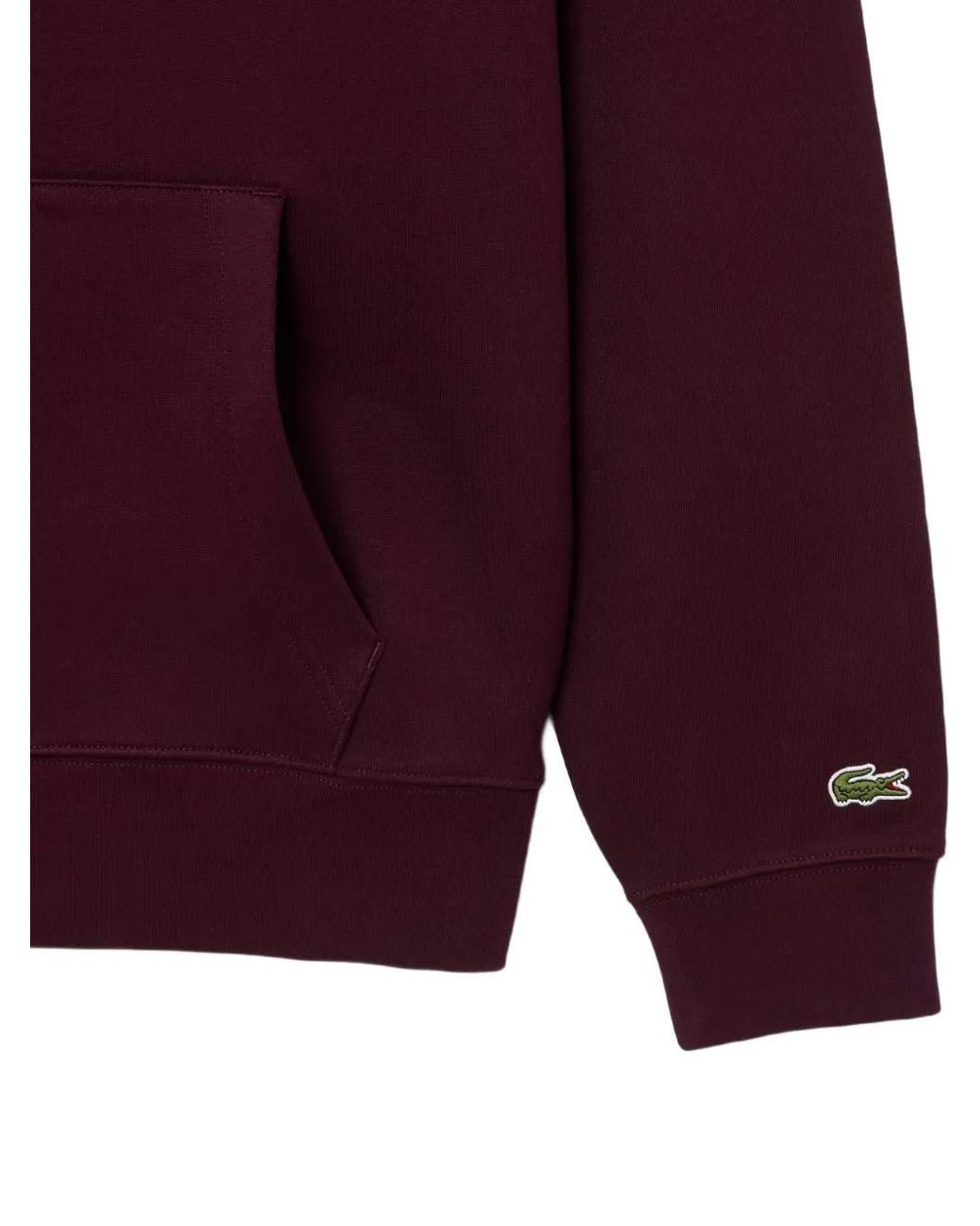 Lacoste Purple Logo-Patch Drawstring Hoodie