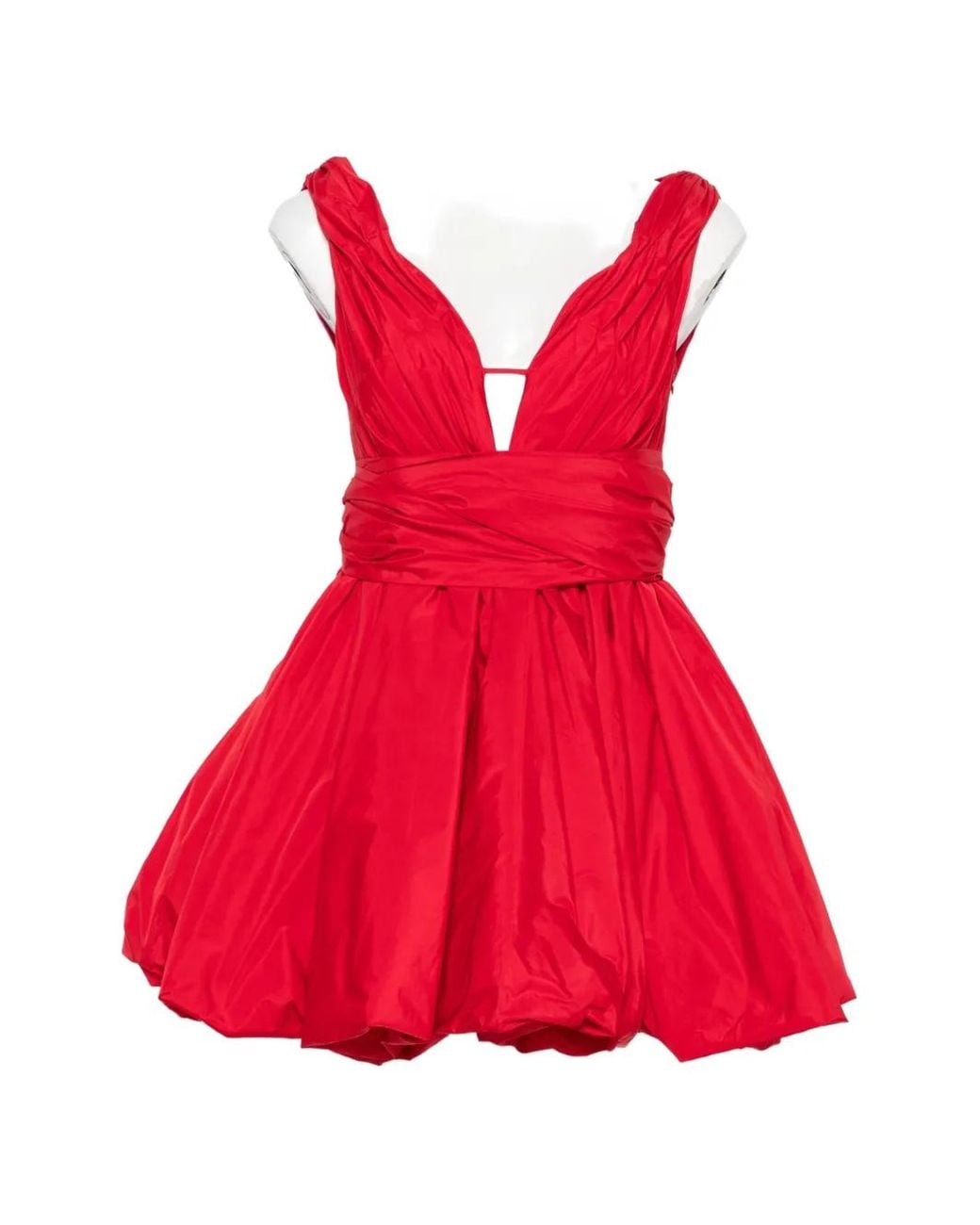 Blumarine Red Bow-Detail Ruched Mini Dress