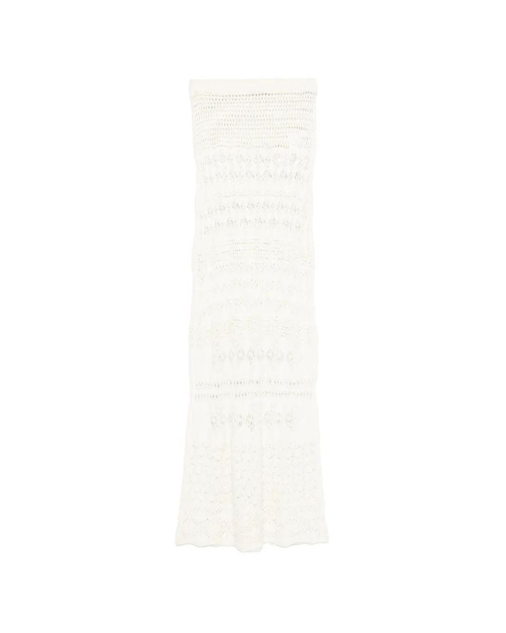 Emilio Pucci White Crochet Maxi Skirt