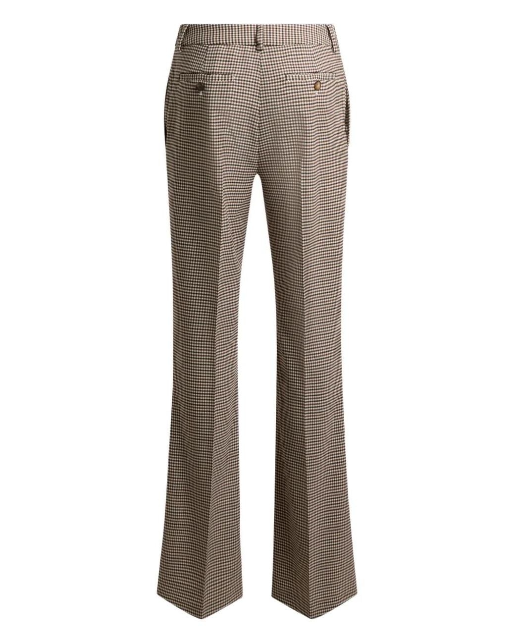 Etro Gray Bootcut Gingham Trousers