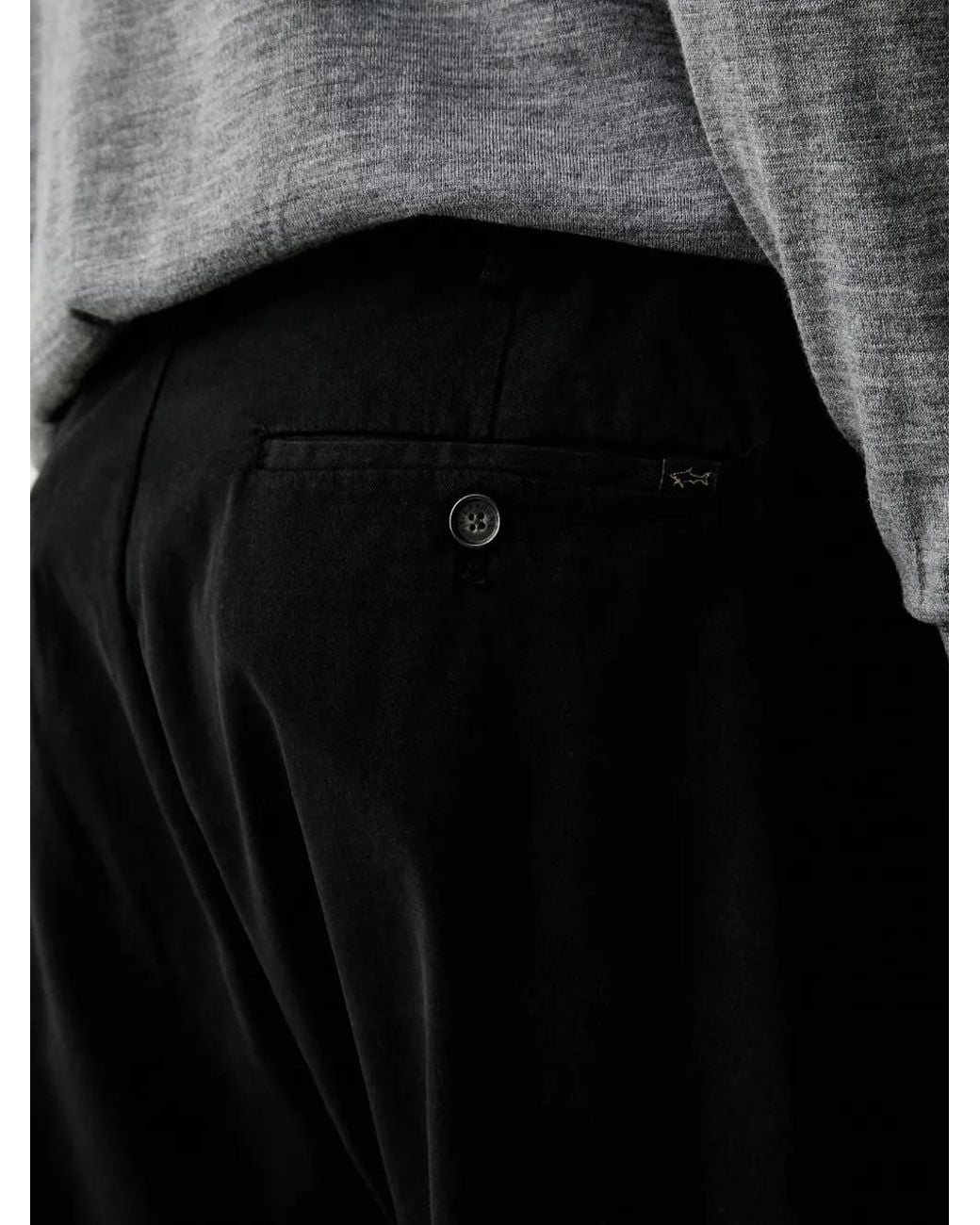 Paul & Shark Black Pantalon À Détails Plissés for men