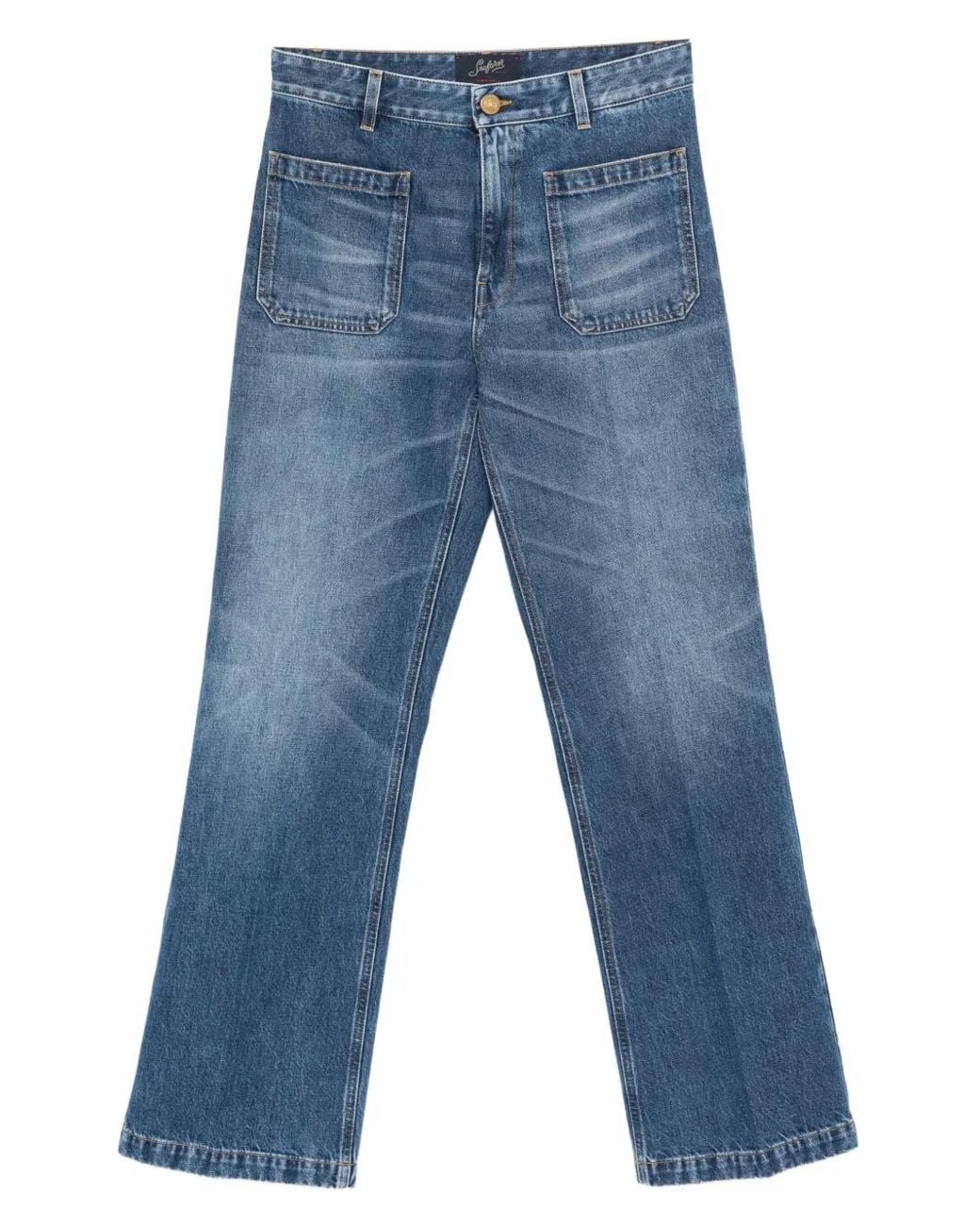 Seafarer Blue Patch-Pockets Jeans