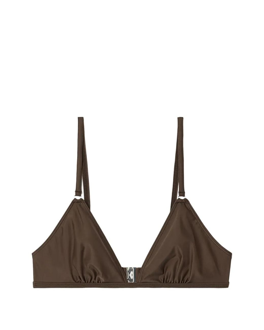 Filippa K Brown Gathered-Back Bikini Top