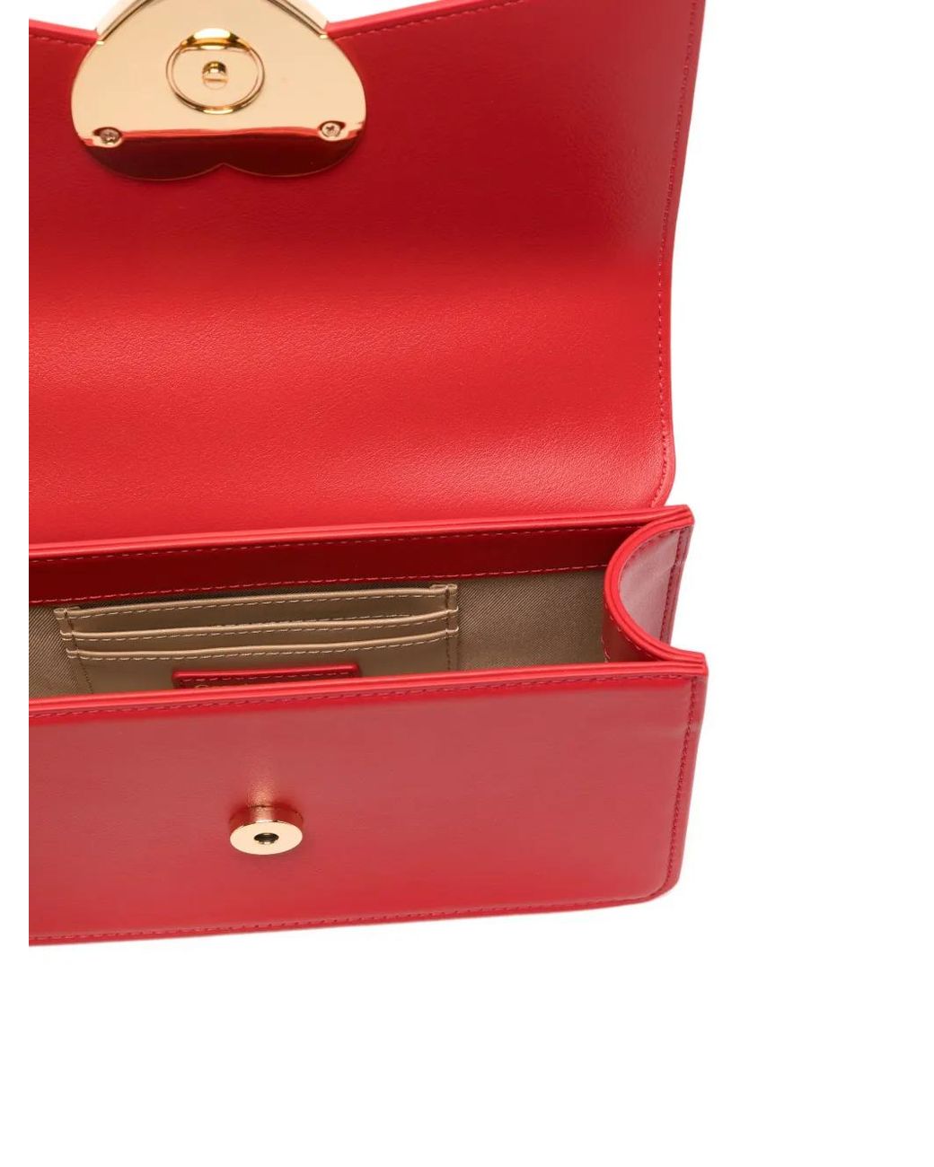 Love Moschino ハート チェーン ショルダーバッグ Red