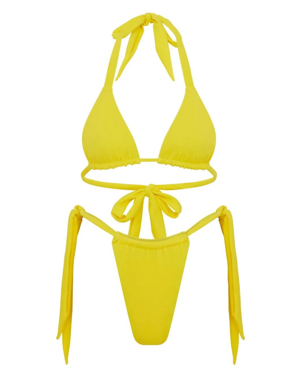 Let's Swim Yellow Triangle-Cup Bikini Top