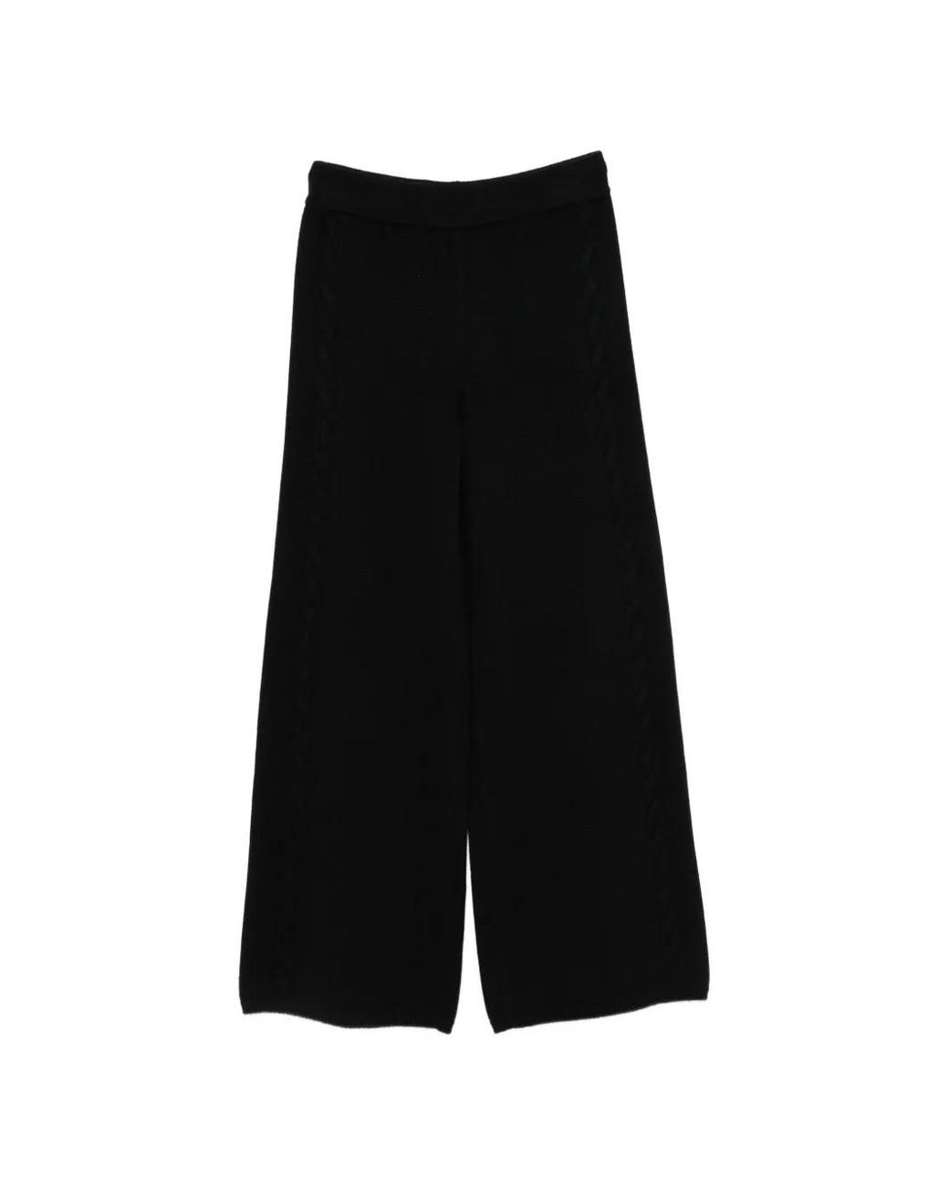 Lisa Yang Black Olanda Cable-Knit Palazzo Pants