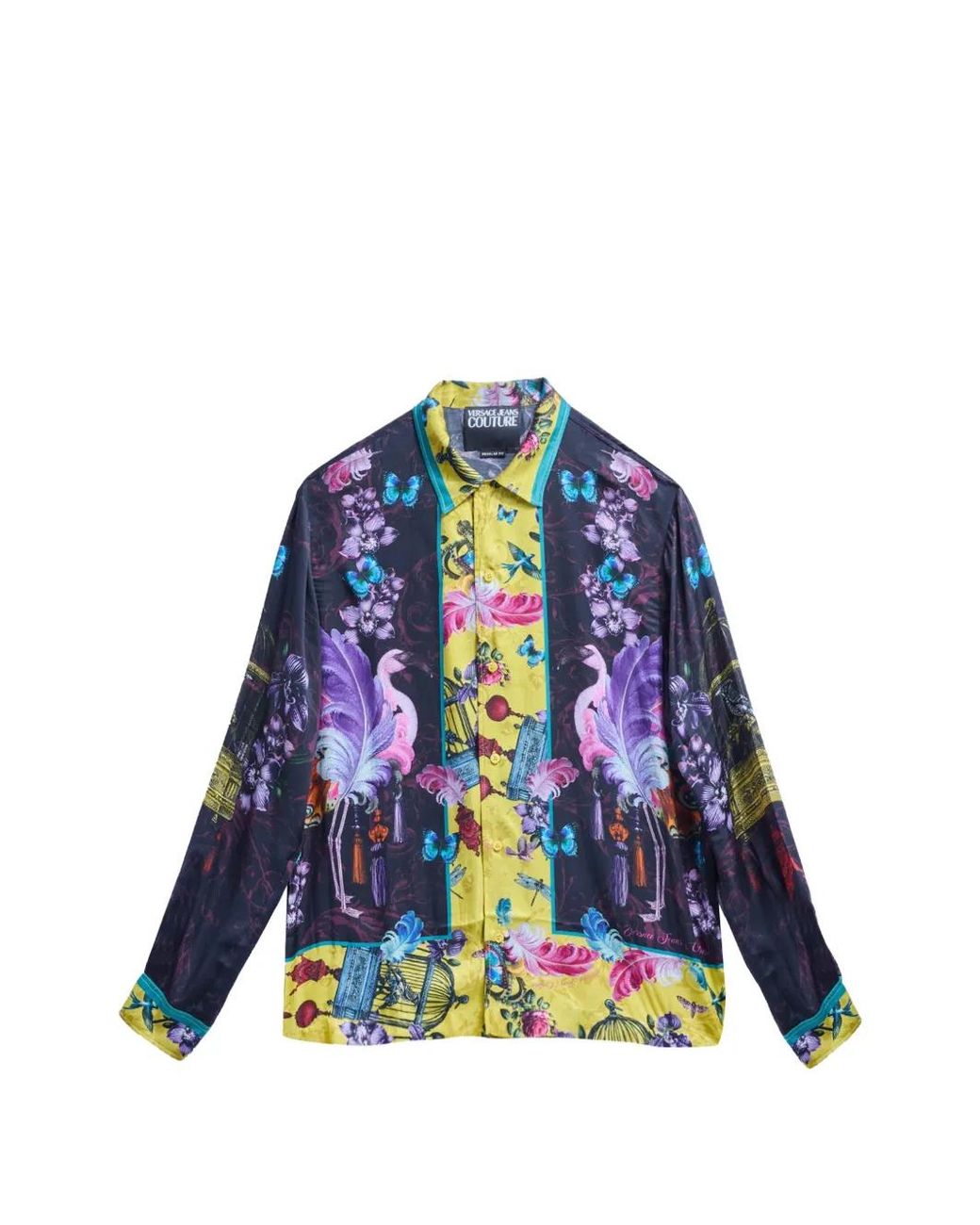 Versace Jeans Couture Blue Graphic-Print Shirt for men