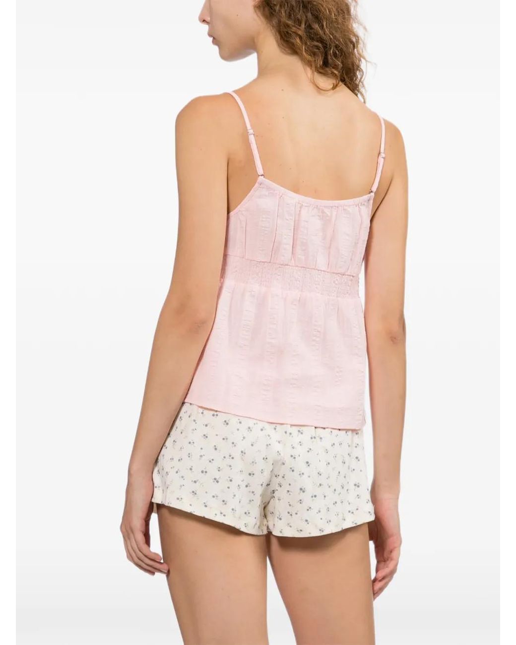 AAPE BY A BATHING AP Pink Ruched Camisole Top