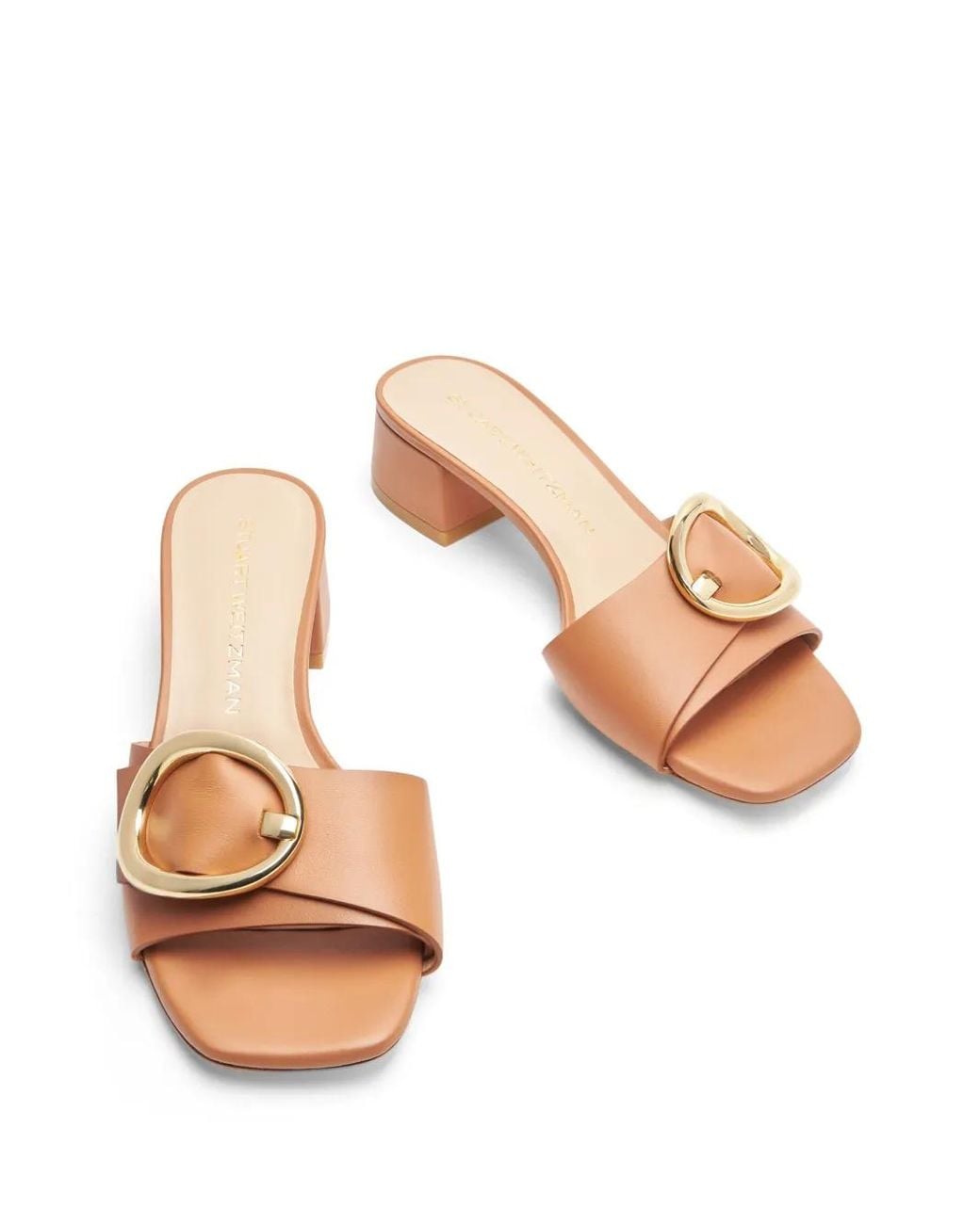 Stuart Weitzman Brown Benni Leather Mules