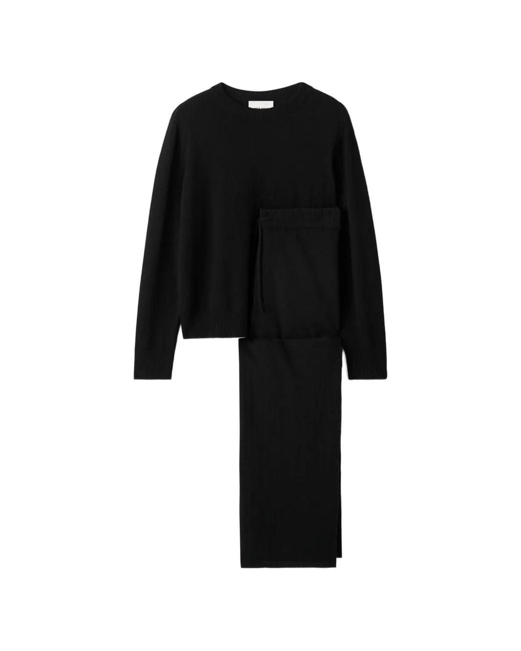 Soft Goat Black Elasticated-Waist Trousers Set