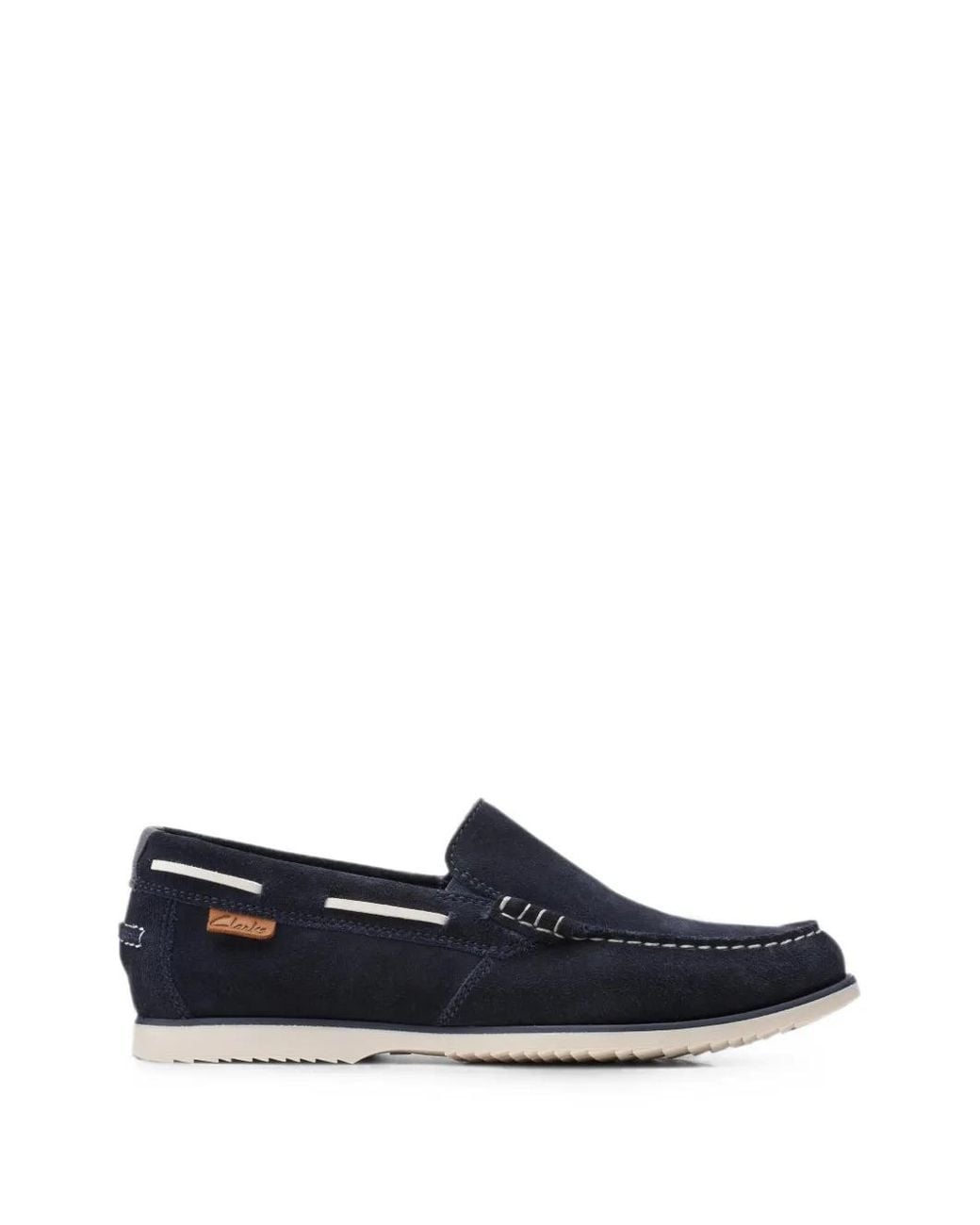 Clarks Blue Noonan Step Suede Loafers for men