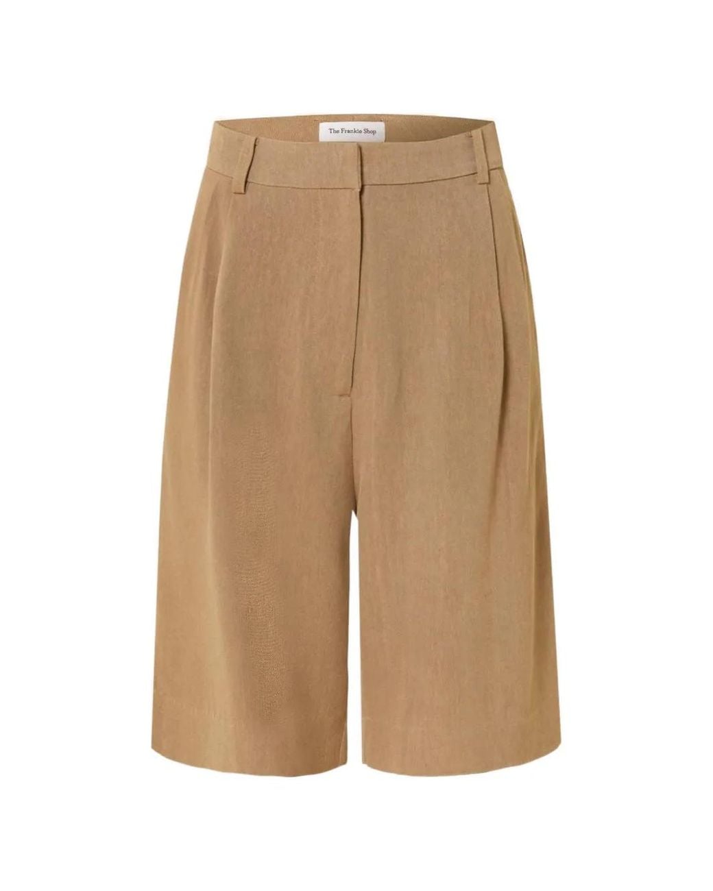 Frankie Shop Natural Marfa Pleated Shorts