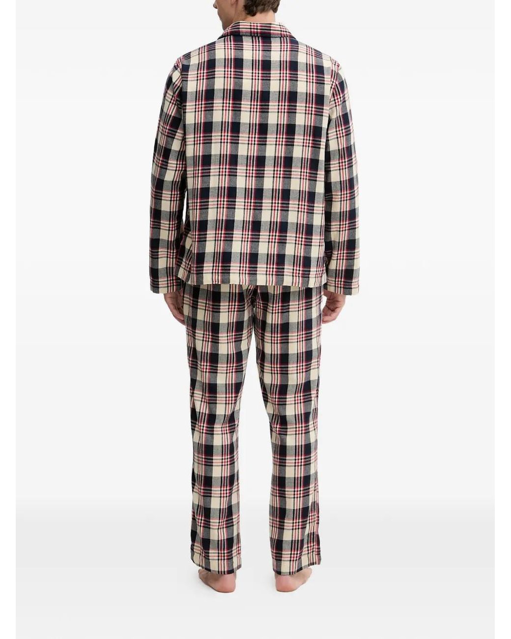 Gant White Checked Pajama Set for men