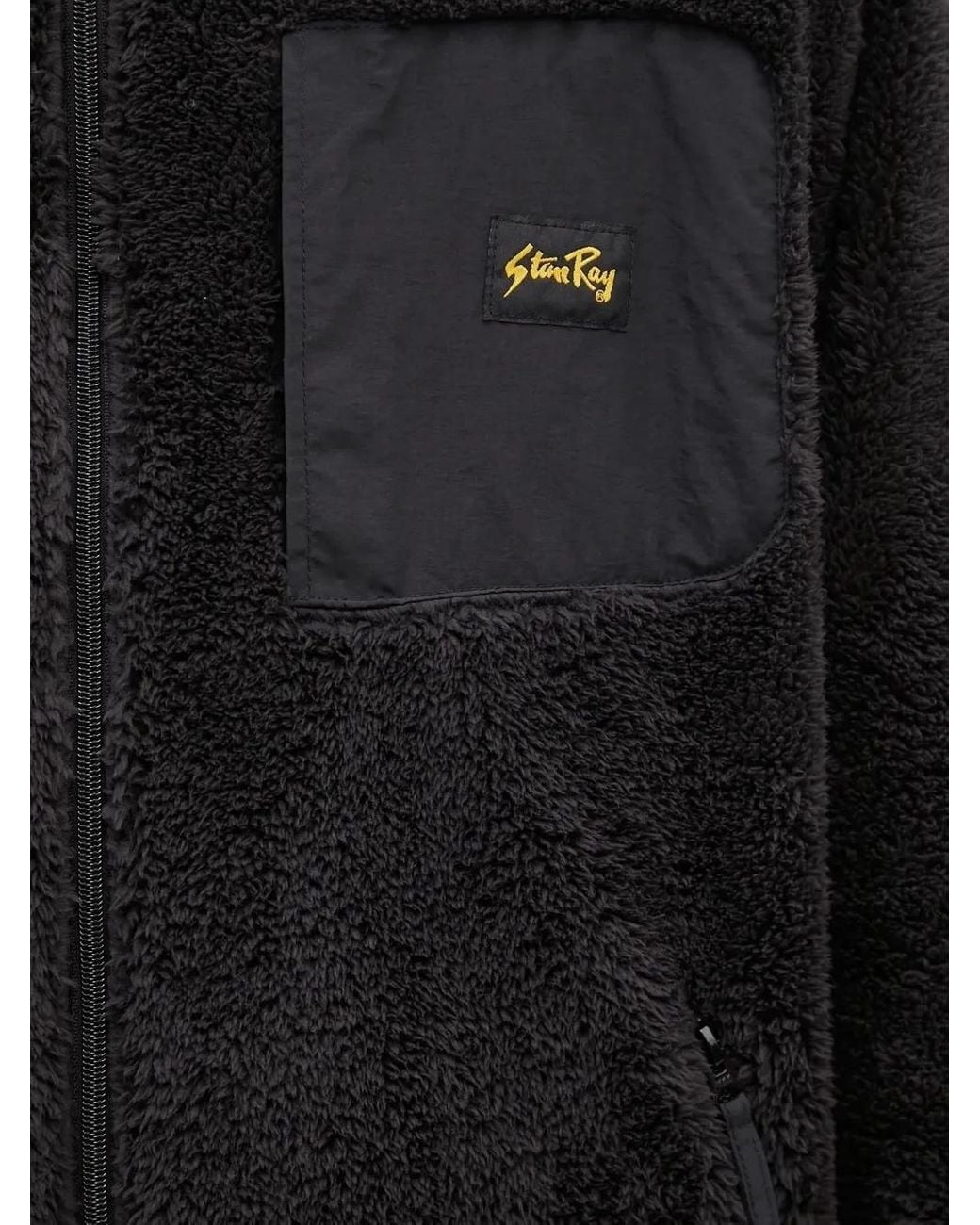 Stan Ray Black Fleece-Panel Long-Sleeve Jacket for men