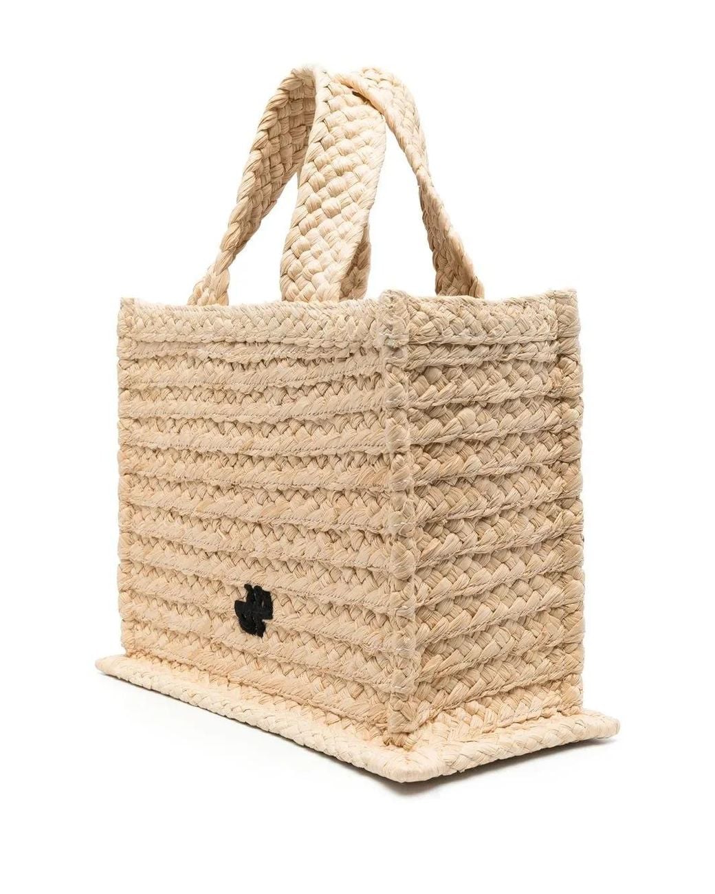 Patou Natural Small Jp Raffia Tote Bag