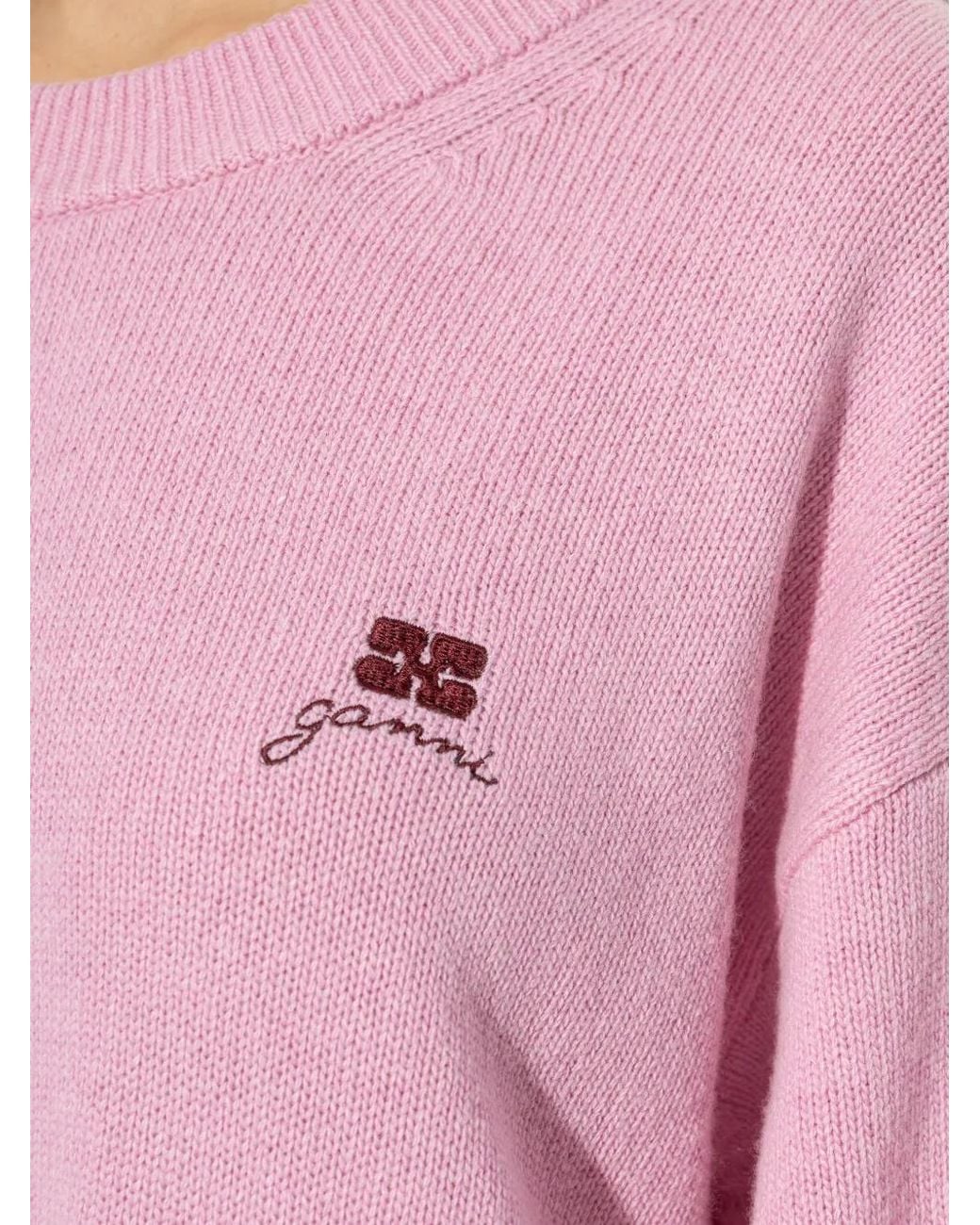 Ganni Pink Wool Mix Sweater