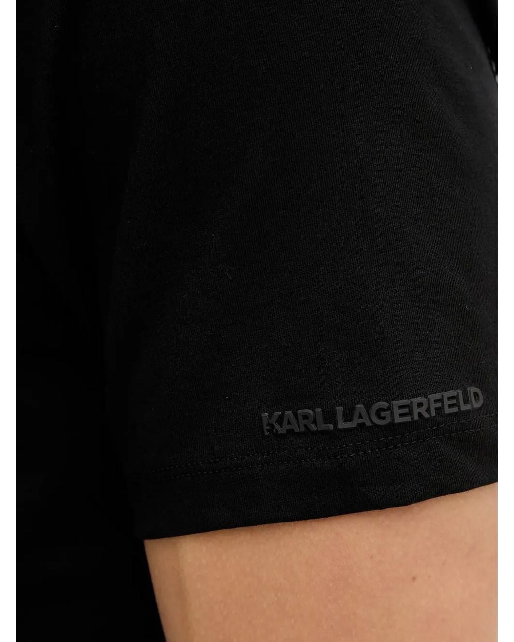 Karl Lagerfeld Black Pocket-Logo T-Shirt for men