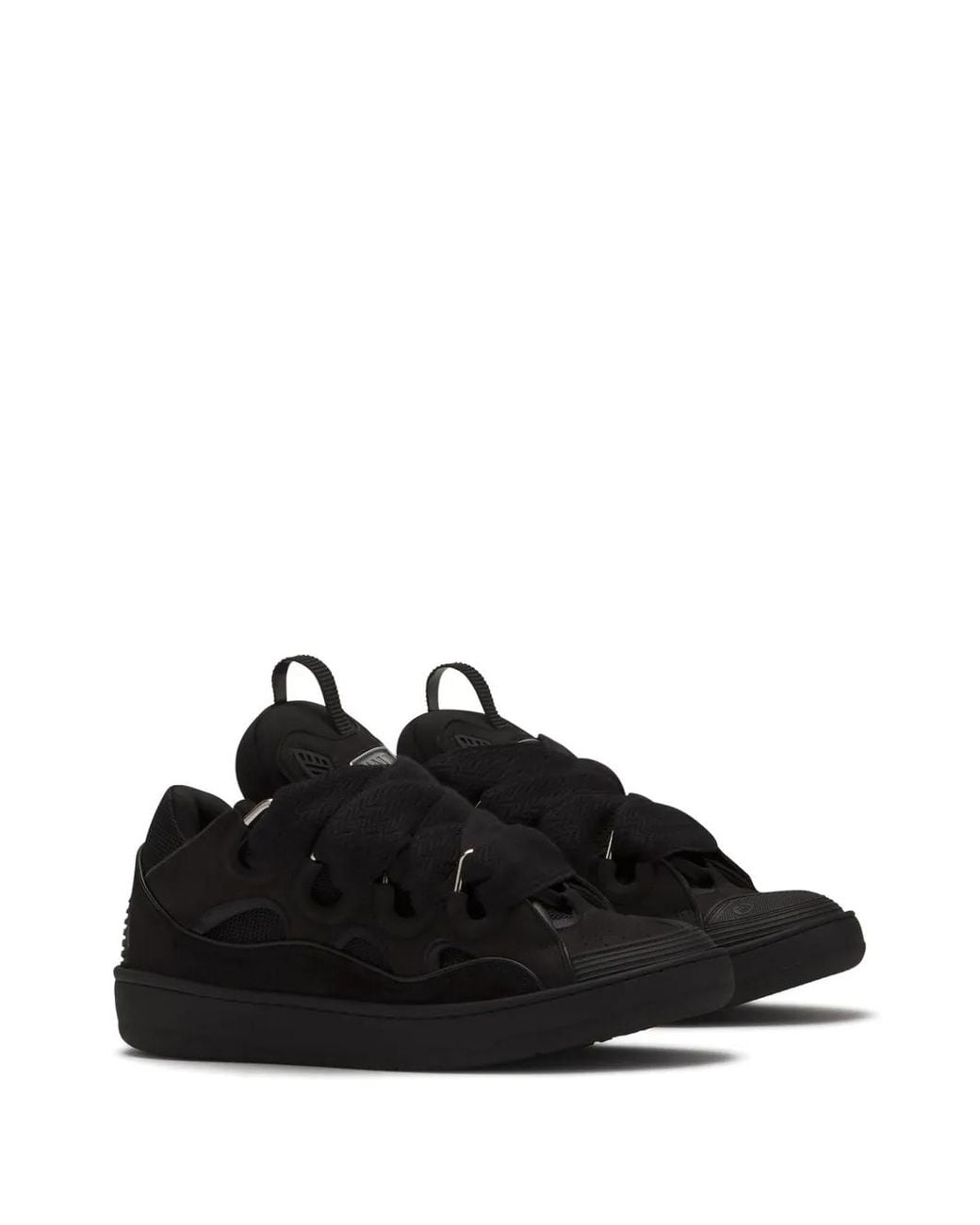 Lanvin Black Curb Leather Sneakers