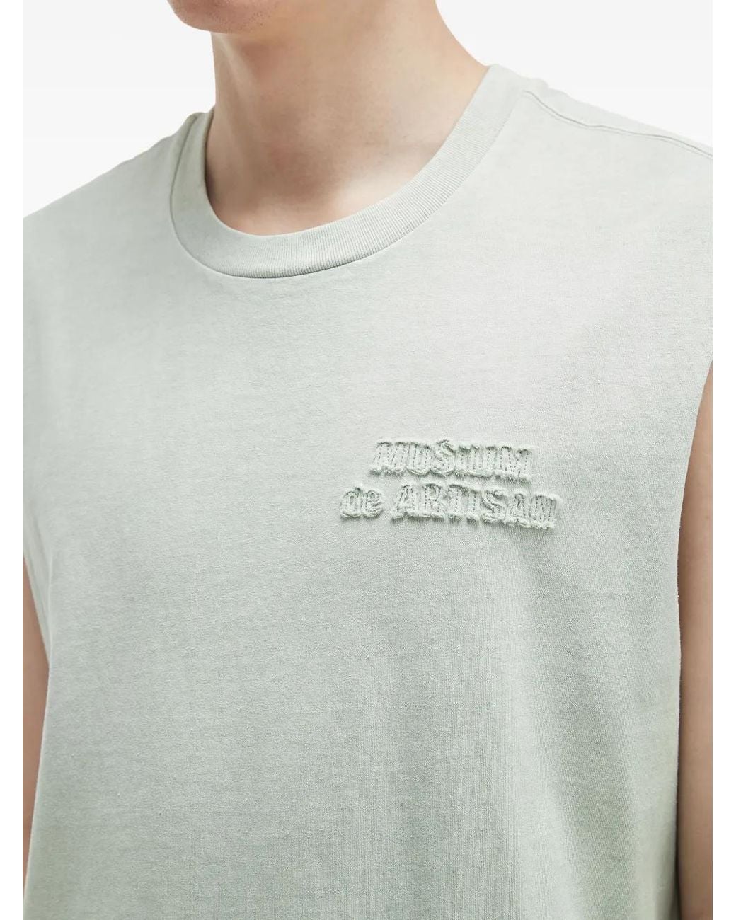 Musium Div. Blue Cotton Tank Top for men