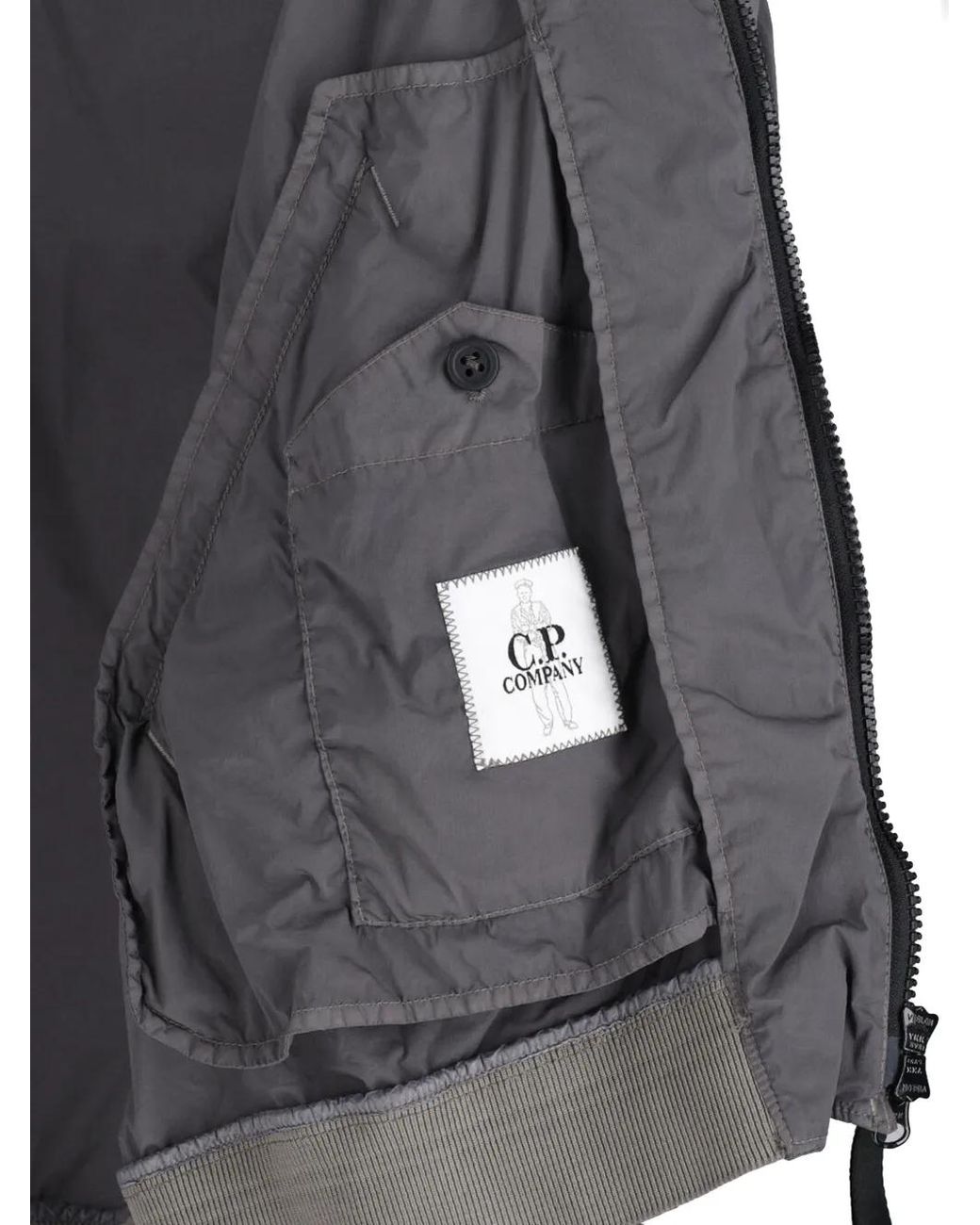 C P Company Gray Nycra-R Lens Bomber Jacket for men