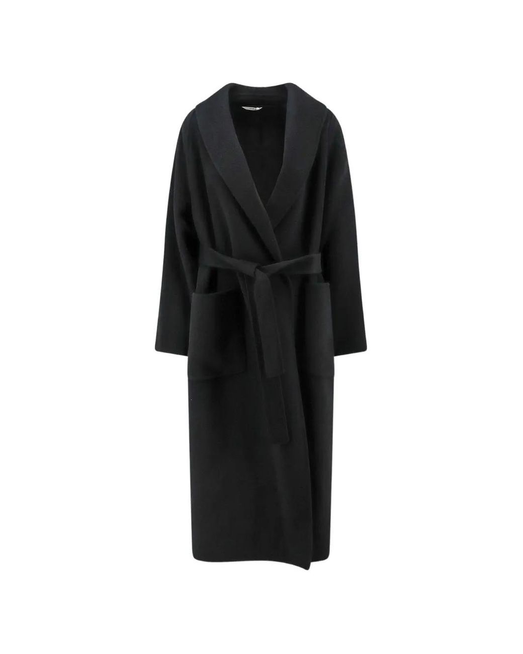 Hevò Black Alliste Belted Coat