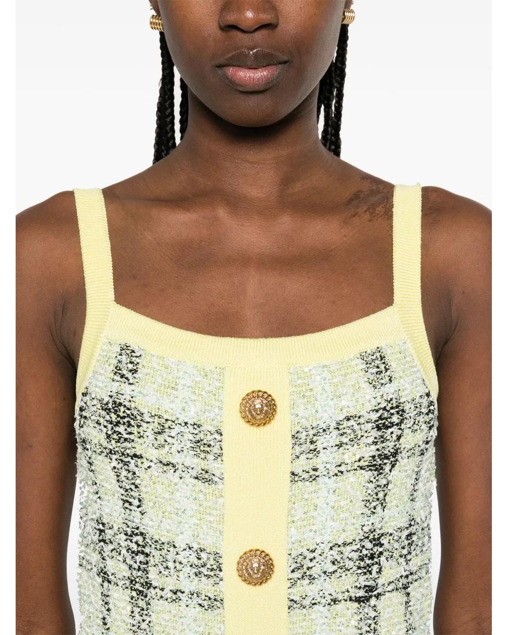 Balmain White Short Dress With Buttons