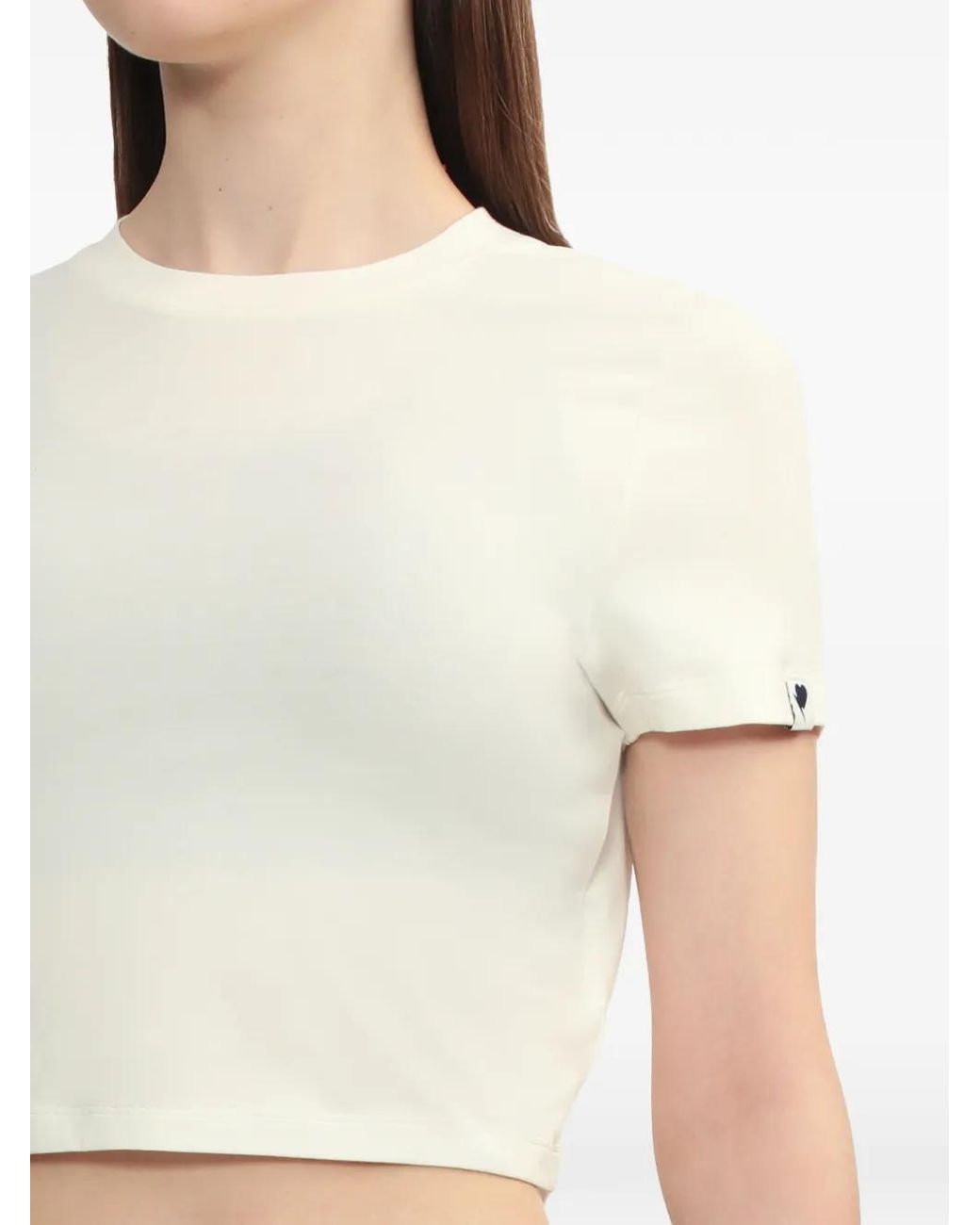 A Bathing Ape White Heart-Motif Cropped T-Shirt