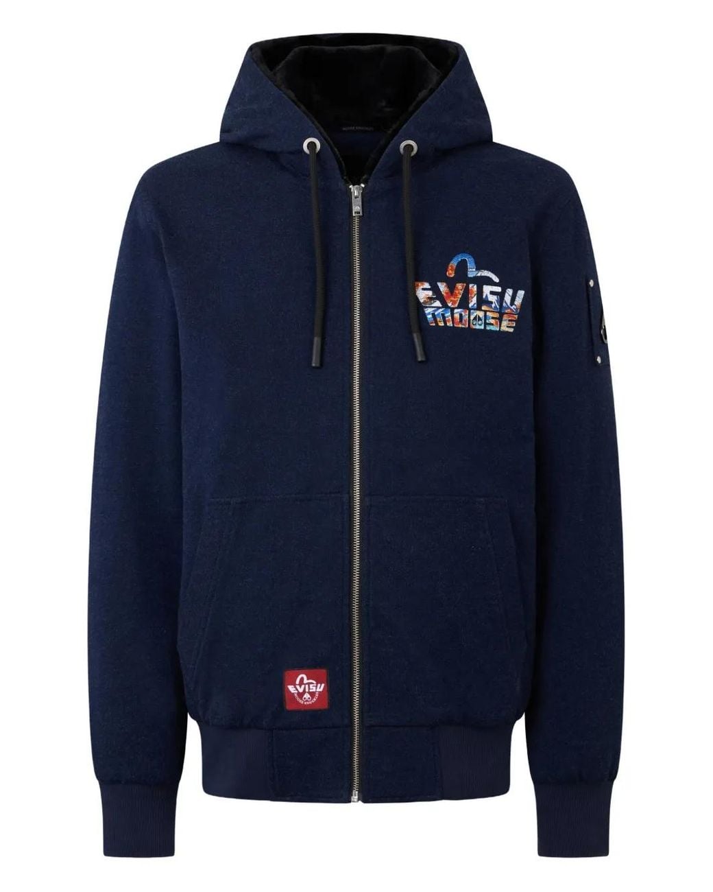 Moose Knuckles Blue X Evisu Zip-Up Hoodie for men