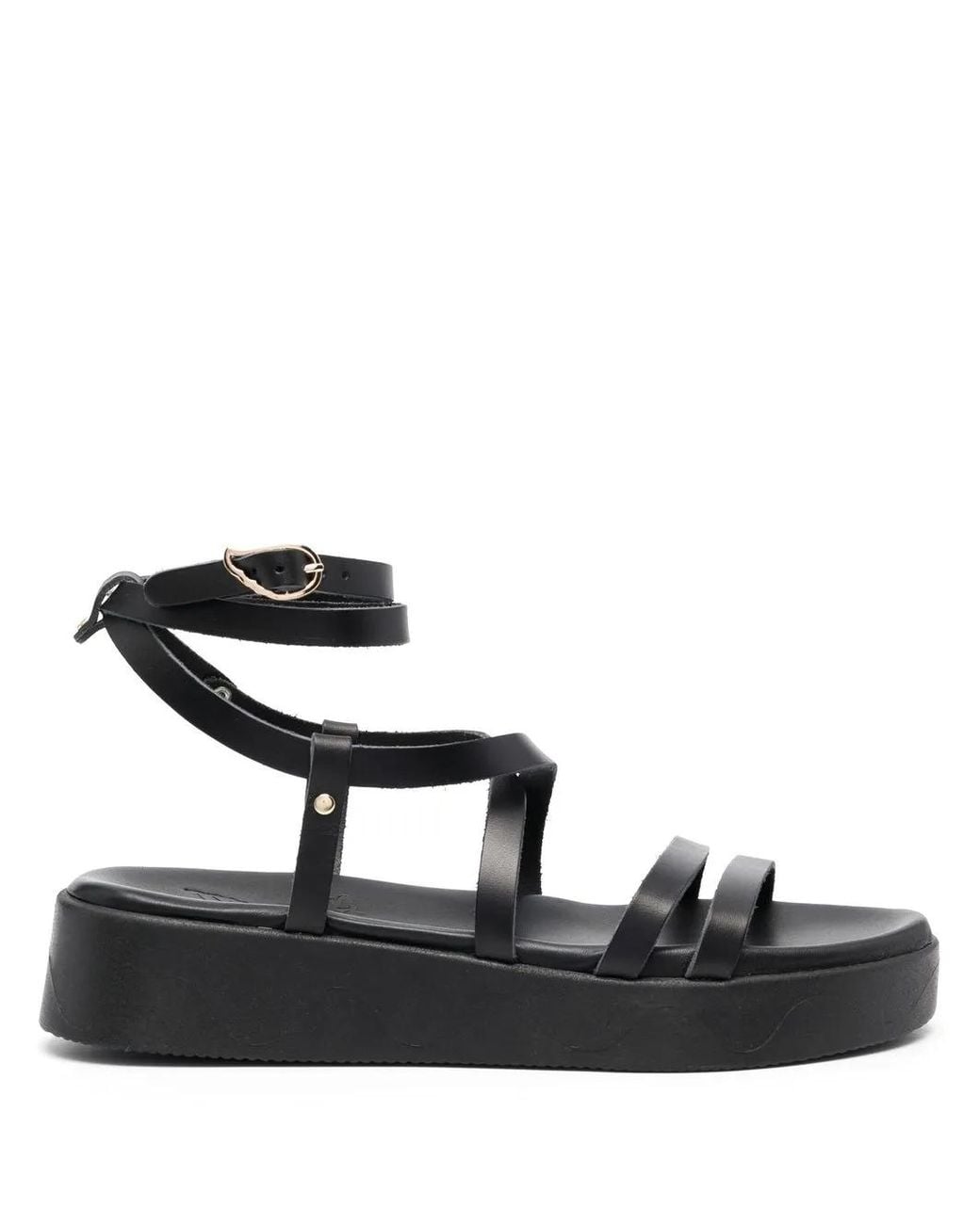 Ancient Greek Sandals Black 40Mm Aristea Strappy Sandals