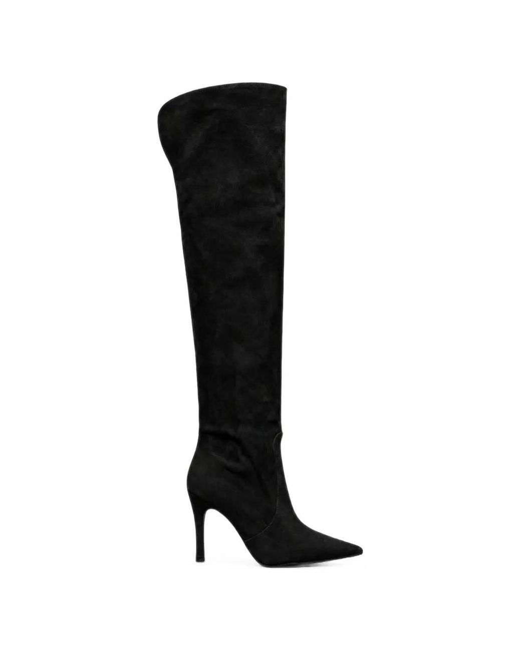 Poche Paris Black Suede Over-The-Knee Boots