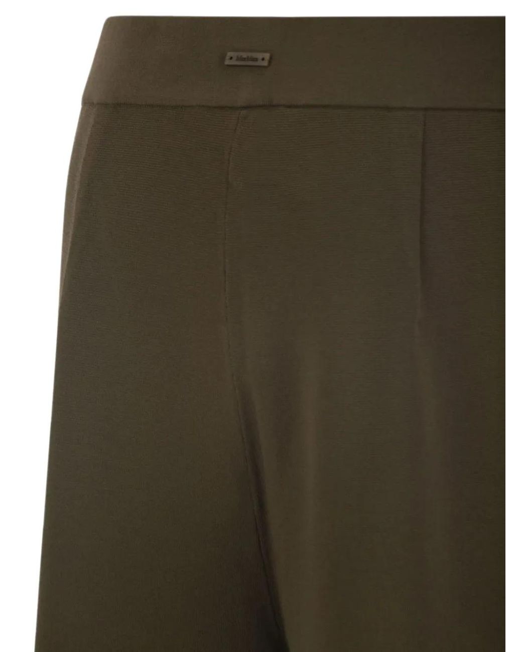 Max Mara Green Wide-Leg Knit Trousers