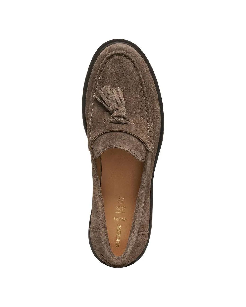 Geox Brown Spherica Tassel-Detail Suede Loafers