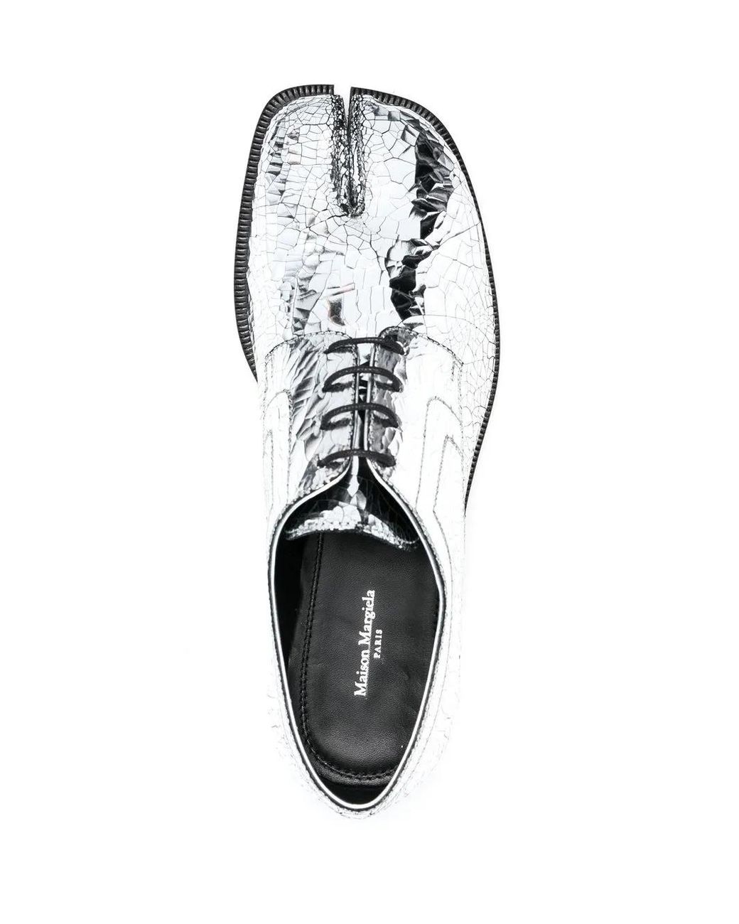 Maison Margiela White Tabi Mirrored Leather Brogues