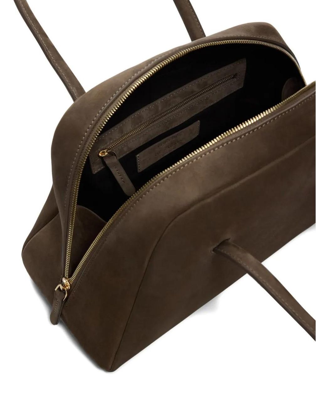 Loulou de Saison Brown Brahms Zip Leather Brahms Bowling Bag