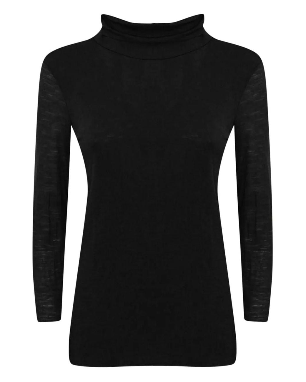 Liviana Conti Black Roll-Neck Top