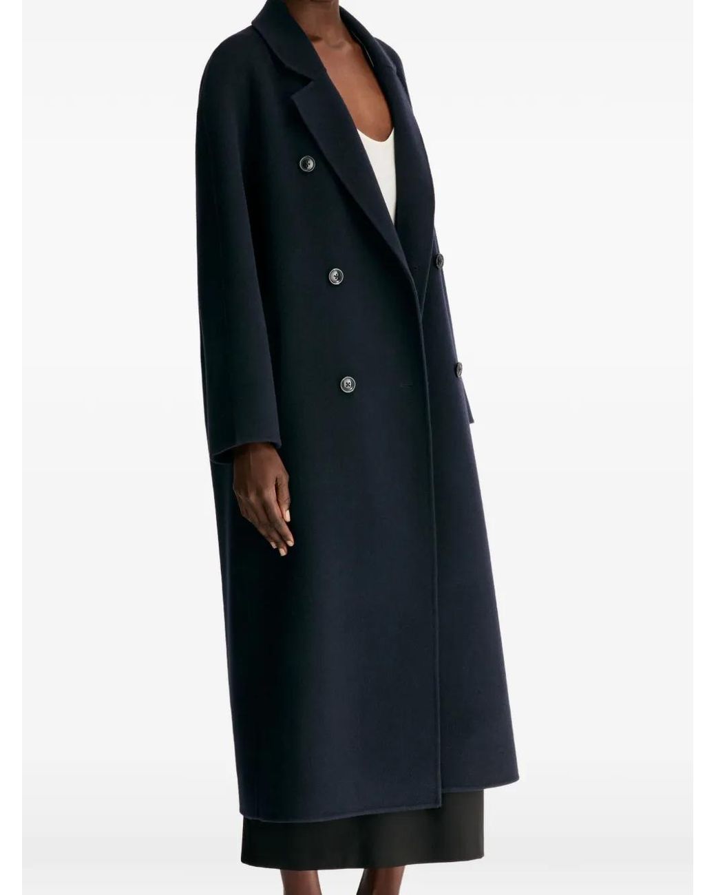 Loulou de Saison Blue Double-Breasted Notch-Lapel Coat