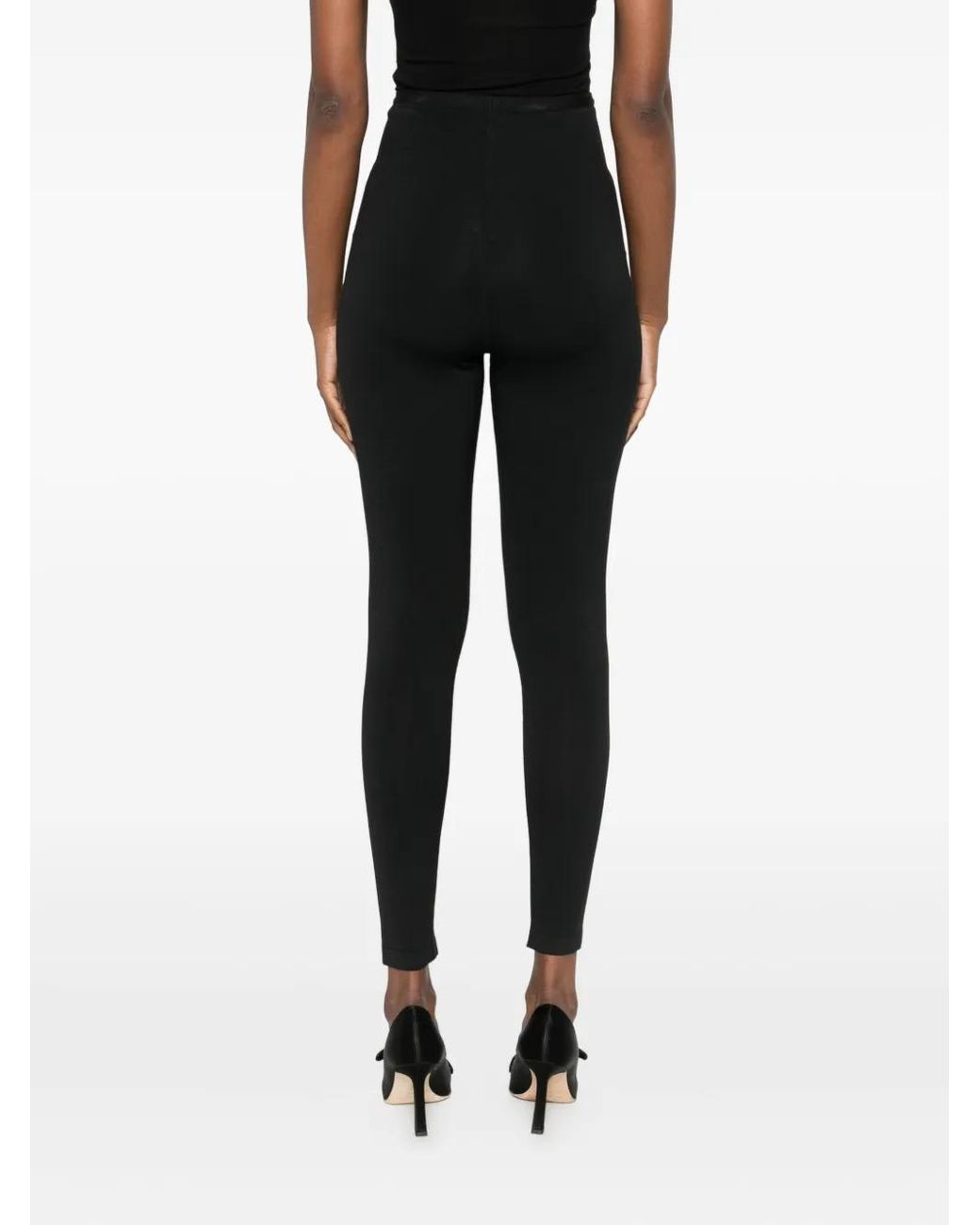 Erika Cavallini Semi Couture Black Ribbed Leggings