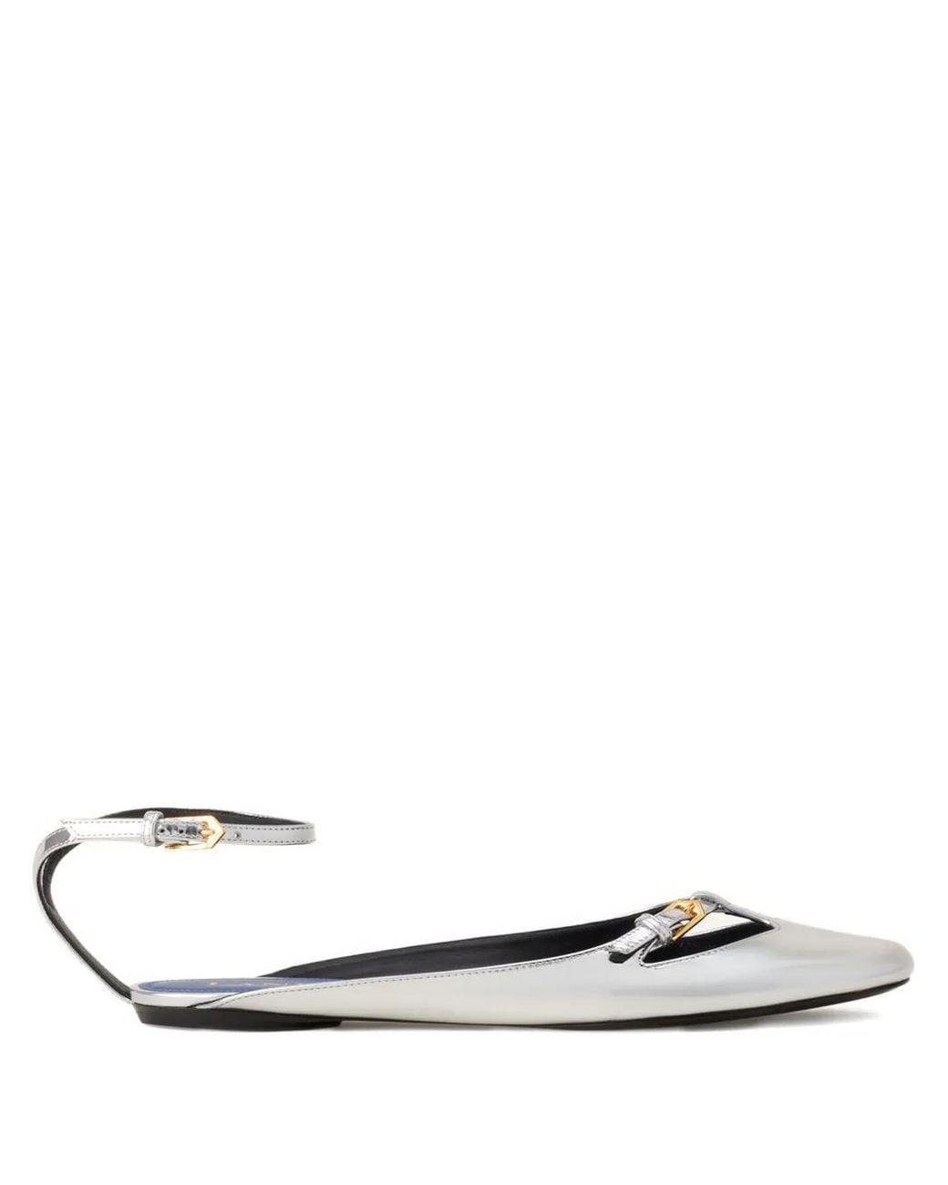 Lanvin White Mary-Jane Ballet Flats