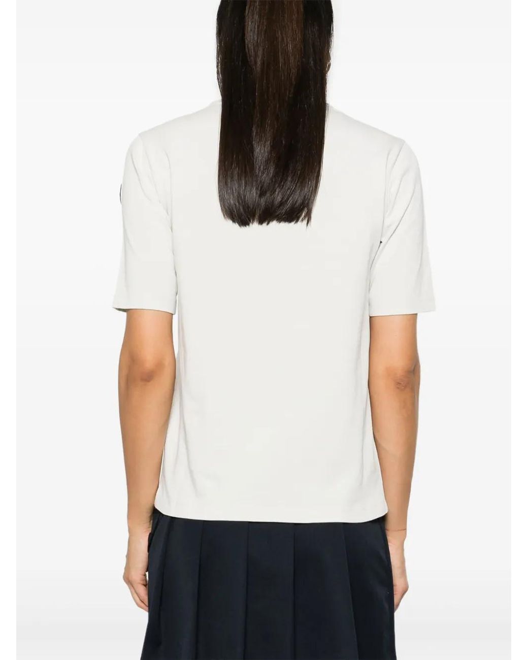 Moncler White Logo-Appliqué T-Shirt