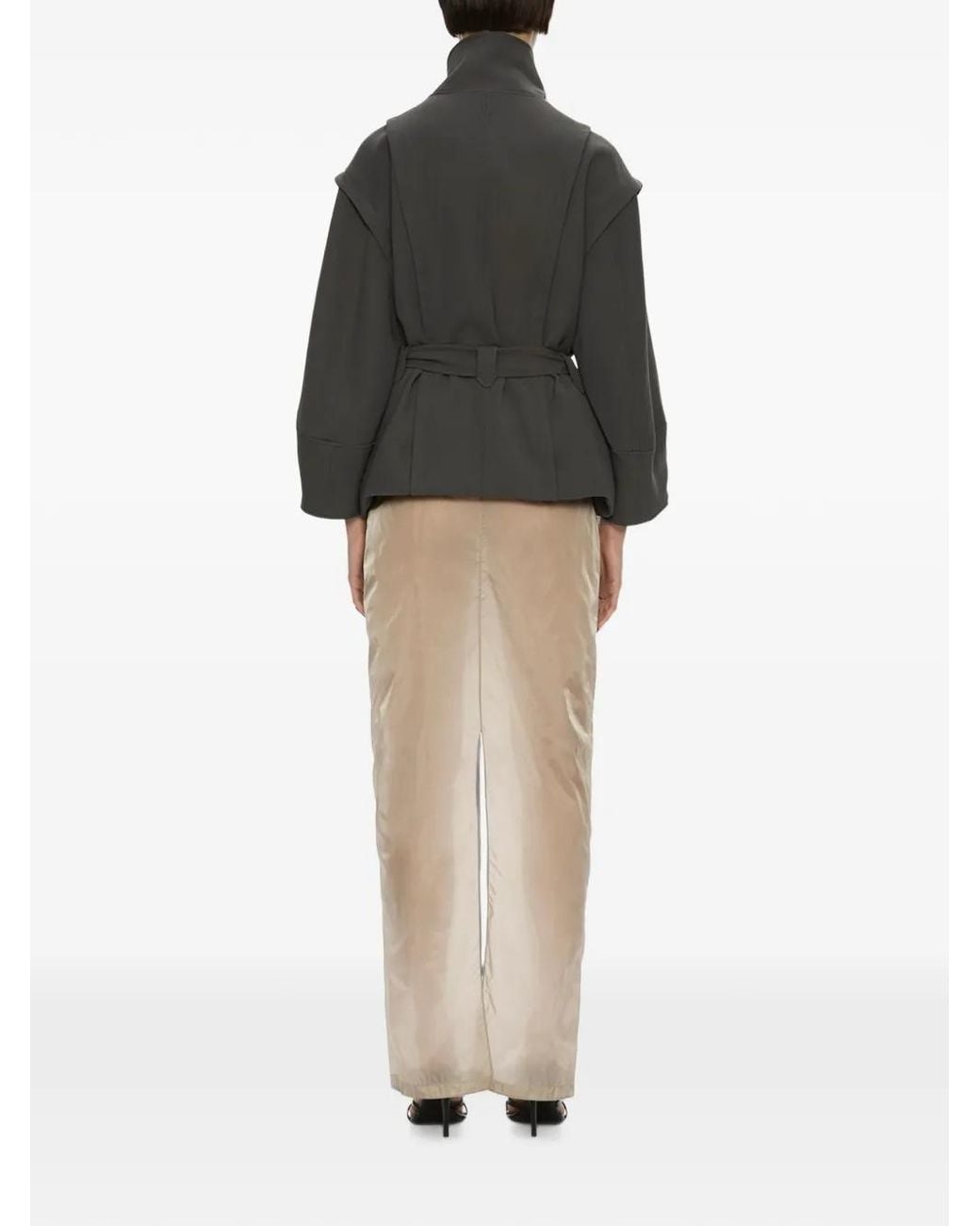 Christopher Esber Gray Virelle Parapet Belt-Waist Jacket