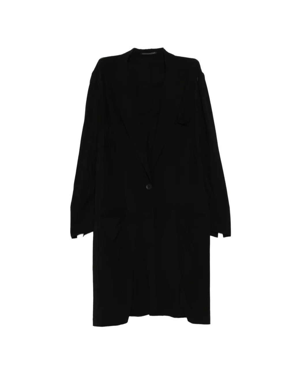 Yohji Yamamoto Black Single-Breasted Notched-Lapel Jacket