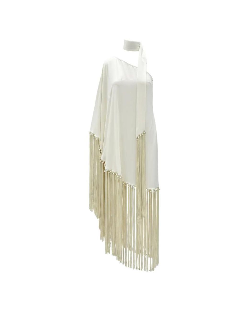 Taller Marmo White Gunilla Fringe-Trimmed Maxi Dress